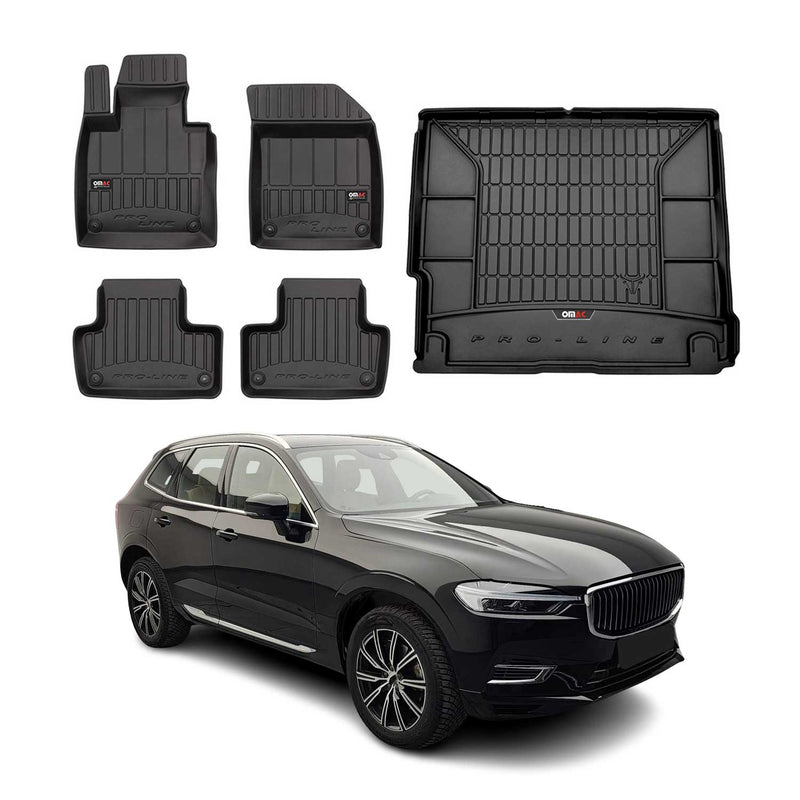 Kit Tapis de Sol et Coffre pour Volvo XC60 2017-2022 TPE Noir