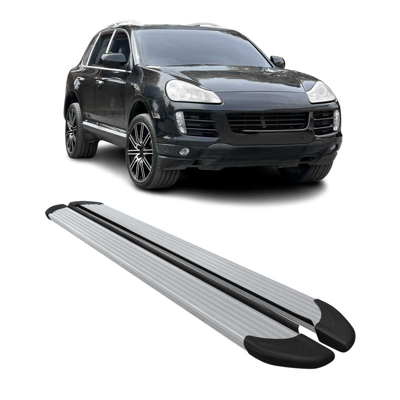 Marchepieds Latéraux pour Porsche Cayenne 2003-2010 Aluminium Argent 2Pcs