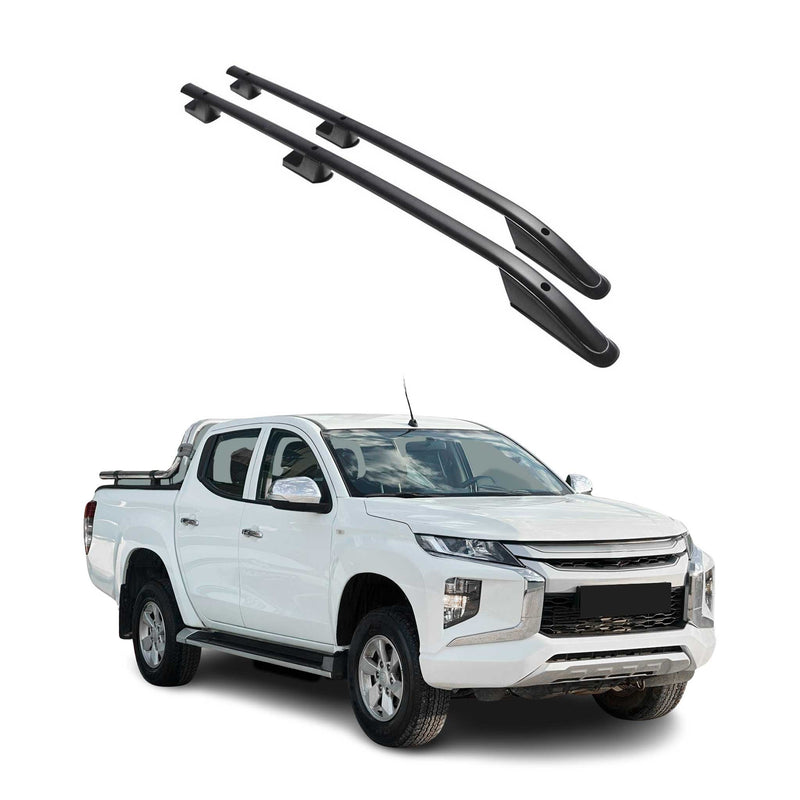 Barres de toit longitudinales pour Mitsubishi L200 2019-2025 L2 Aluminium Noir
