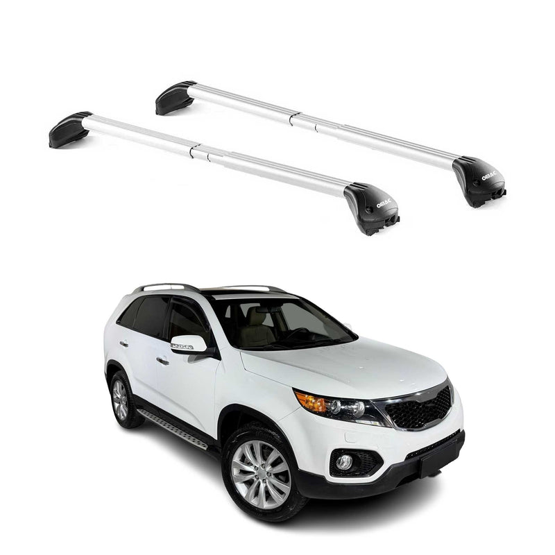 Barres de toit pour Kia Sorento XM 2009-2014 5P Gris Argenté 2 pièces ABE
