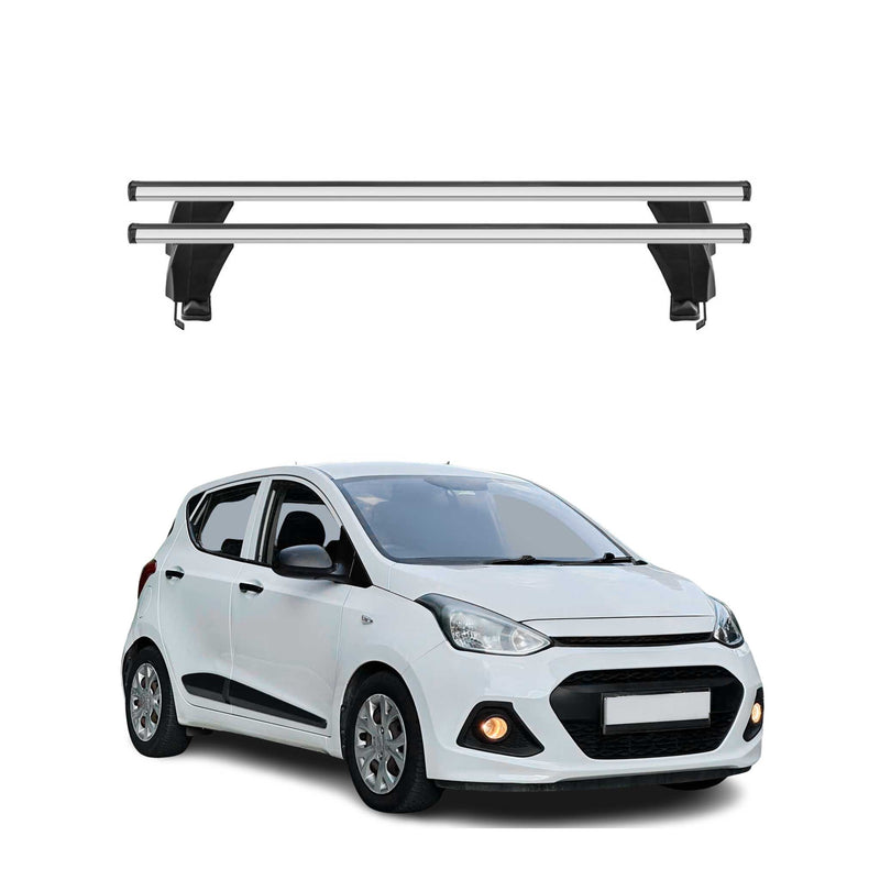 Menabo Barres de toit Transversales pour Hyundai i10 2013-2017 Gris ABE 2x