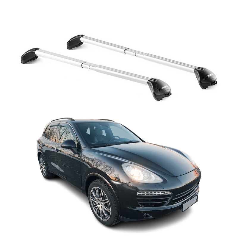 Barres de toit pour Porsche Cayenne 92A 2010-2017 Gris Argenté 2 pièces ABE