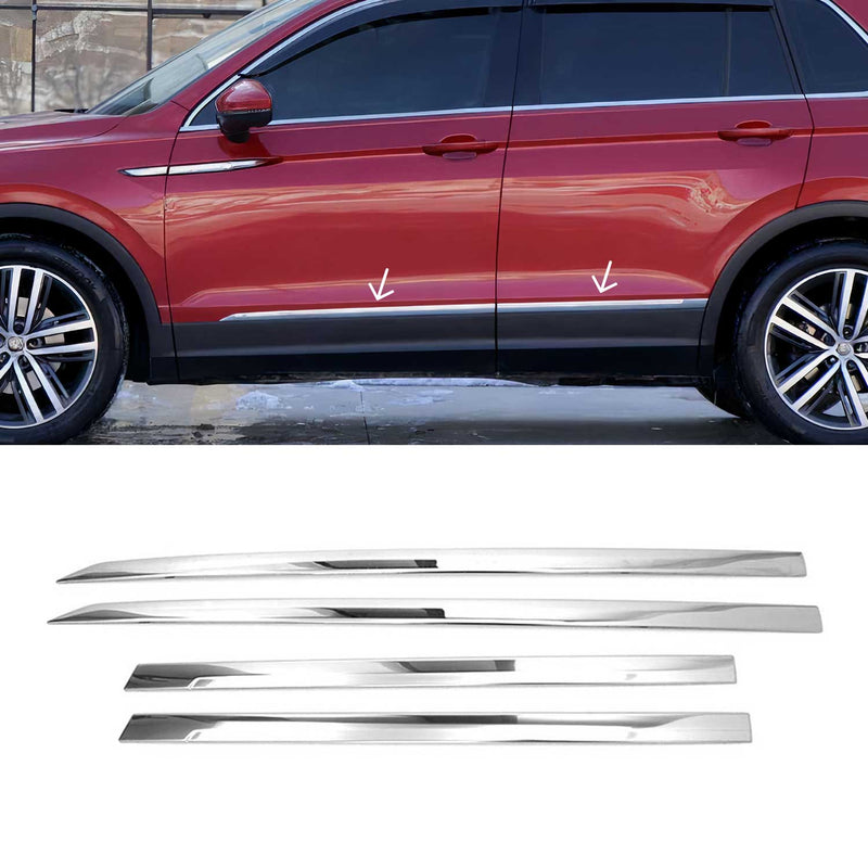 Garniture Baguette de porte latérale pour VW Tiguan 2016-2025 chromé inox 4Pcs