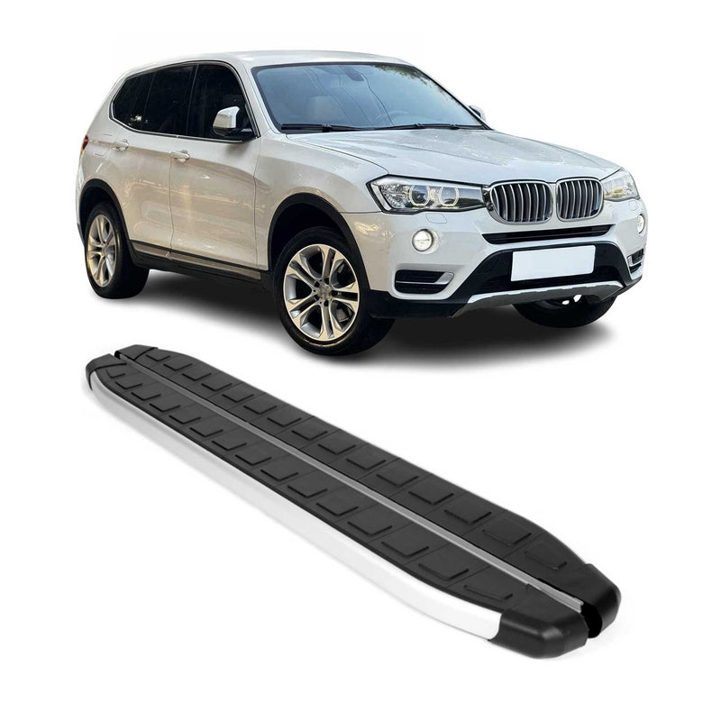 Marchepieds latéraux pour BMW X3 F25 2010-2017 en Aluminium Noir Gris 2Pcs