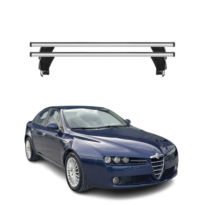 Menabo Barres de toit transversales pour Alfa Romeo 159 Berline 2005-2012 Gris