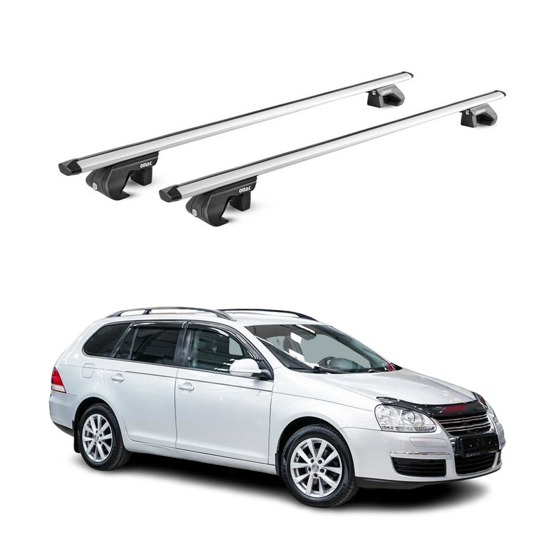 Barres de toit transversales ABE pour VW Golf VI SW 5K 2010-2013 5 P Alu Gris 2x