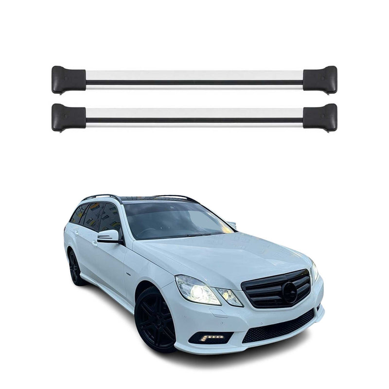 Barres de toit transversales pour Mercedes Classe E W212 SW 2009-2016 Alu Gris