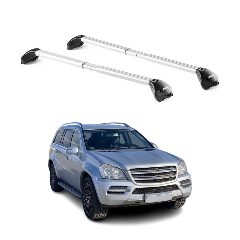 Barres de toit pour Mercedes GL X164 2006-2015 5P Gris Argenté 2 pièces ABE