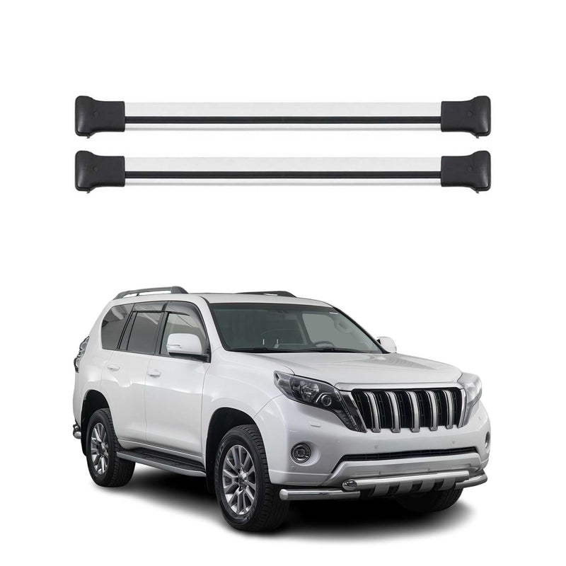 Barres de toit transversales pour Toyota Land Cruiser Prado 2009-2018 Alu Gris