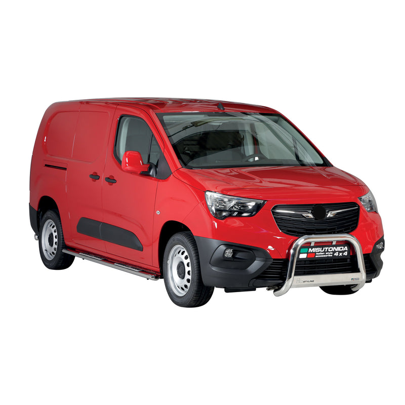 Marchepieds Latéraux pour Opel Combo 2018-2025 L2 Acier Inoxydable Argent