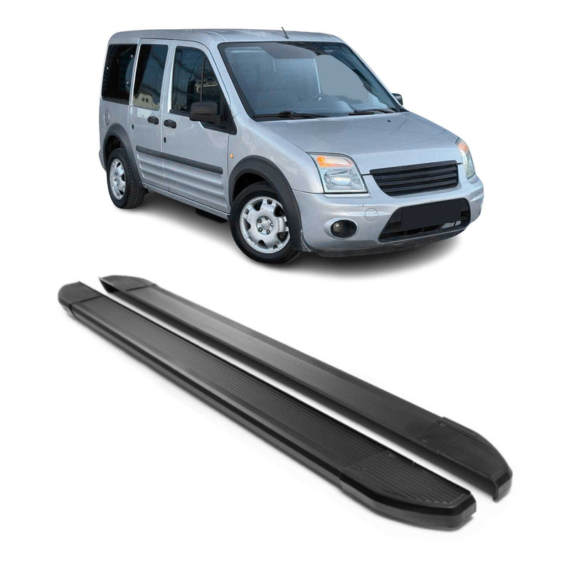 Marchepieds Latéraux pour Ford Transit Connect 2002-2013 Alu Matt Noir L1 Court