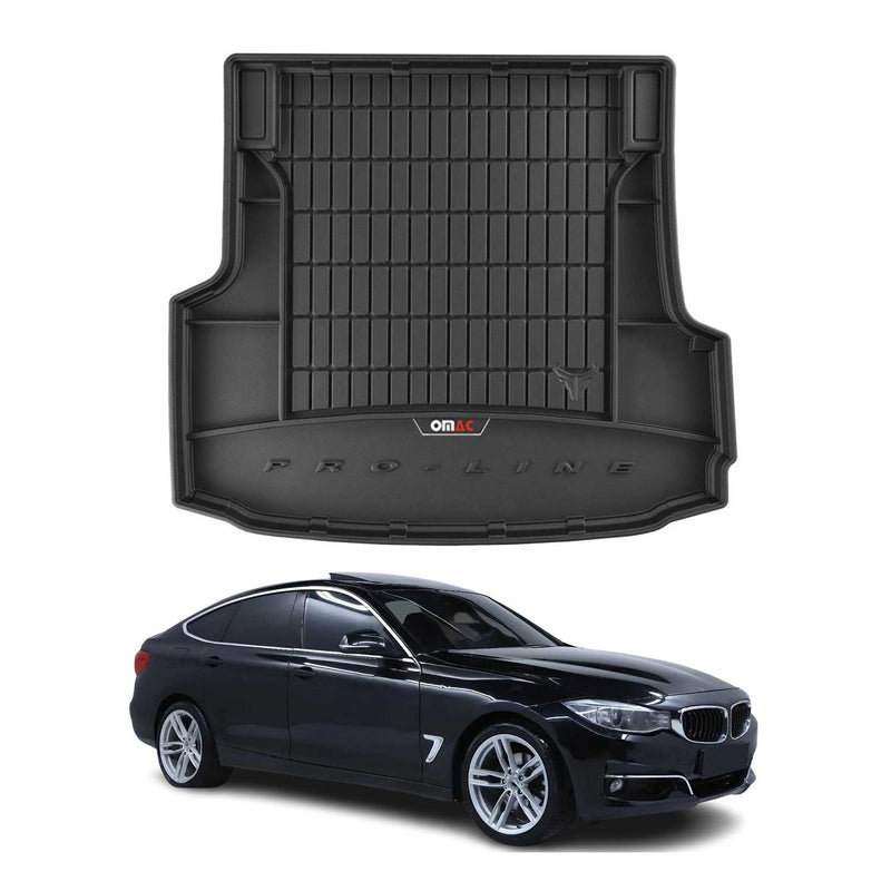 OMAC Tapis de coffre caoutchouc pour BMW Série 3 GT F34 2012-23 Noir Premium
