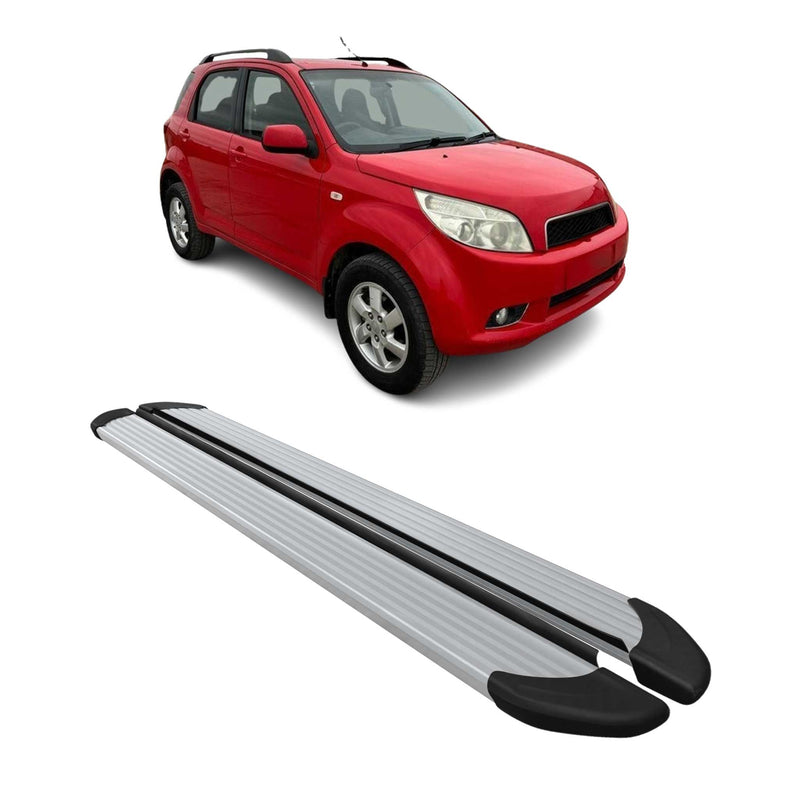 Marchepieds Latéraux pour Daihatsu Terios 2006-2016 Aluminium Argent 2Pcs