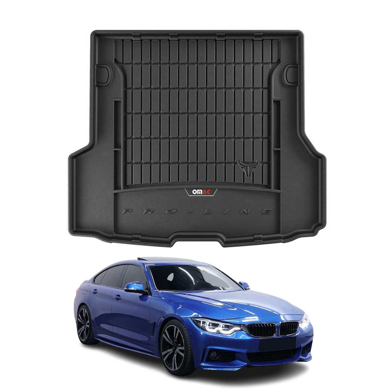 OMAC Tapis de coffre caoutchouc pour BMW Série 4 F36 Grand Coupé 2014-2021 Noir