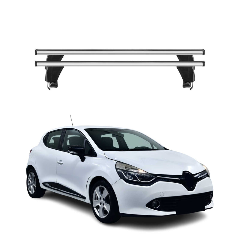 Menabo Barres de toit Transversales pour Renault Clio 4 2012-2019 Alu Gris 2x