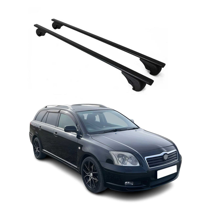 Barres de toit Transversales pour Toyota Avensis Verso 2001-2009 Fer Noir