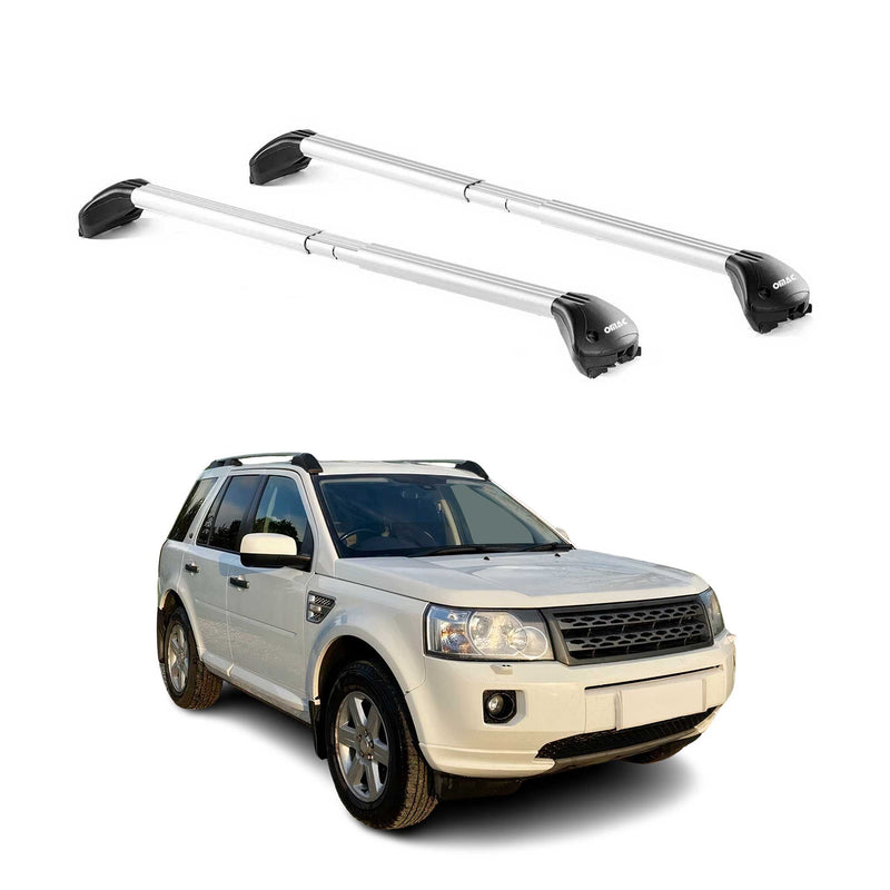 Barres de toit pour Land Rover Freelander II 2006-2016 Gris Argenté 2 pièces ABE