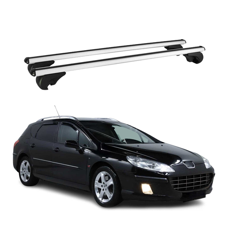 Barres de toit Transversales pour Peugeot 407 2004-2011 Aluminium Argent