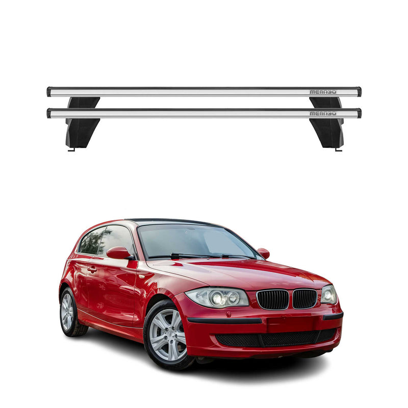 Menabo Barres de toit transversales pour BMW Série 1 E87 E81 2004-2011 Alu Gris
