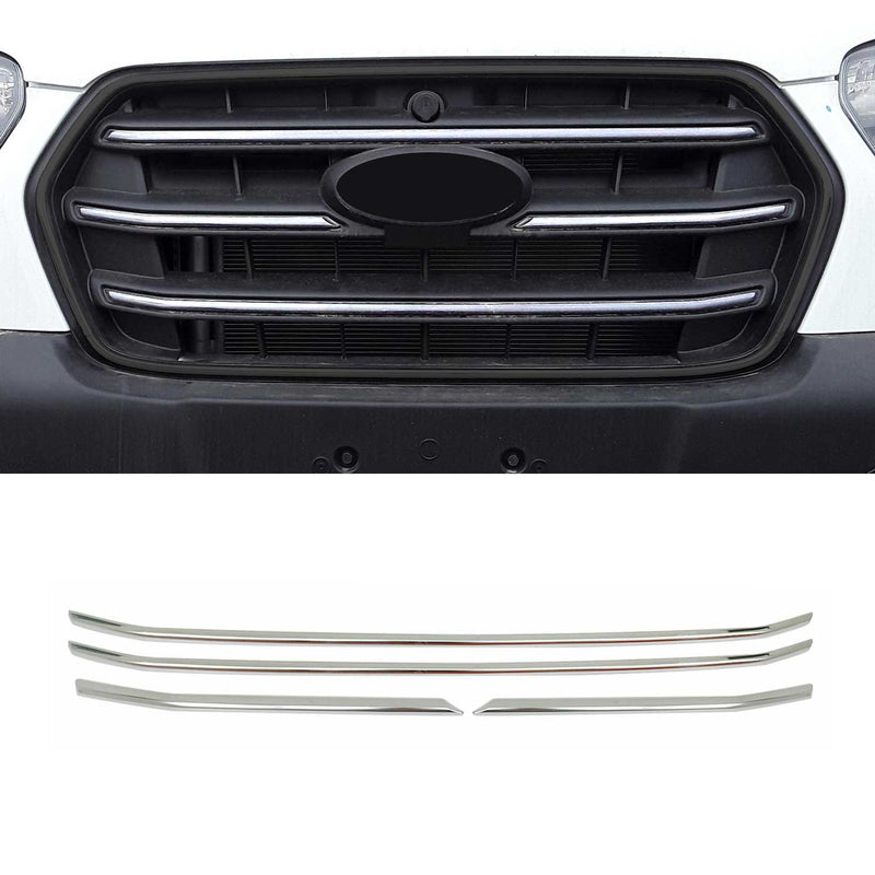 Moulure de Grille de Calandre pour Ford Transit 2018-2025 en Acier Chromé 4Pcs