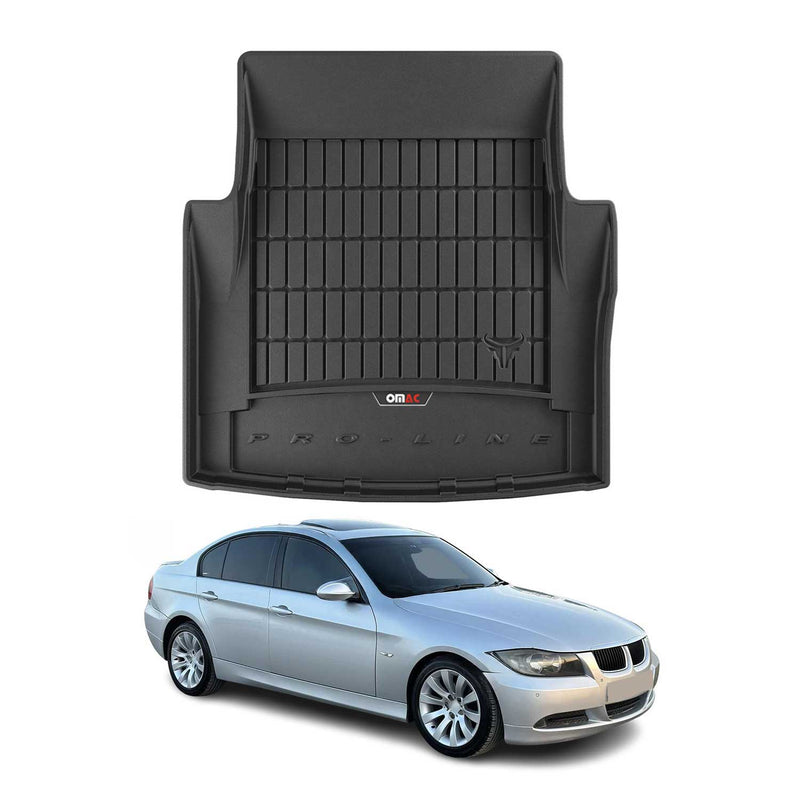 OMAC Tapis de coffre caoutchouc pour BMW Série 3 E90 Berline 2004-2011 Noir