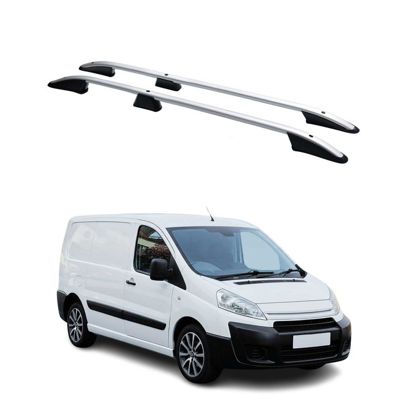 Barres de toit longitudinales pour Citroen Jumpy 2006-2016 L1 Aluminium Gris