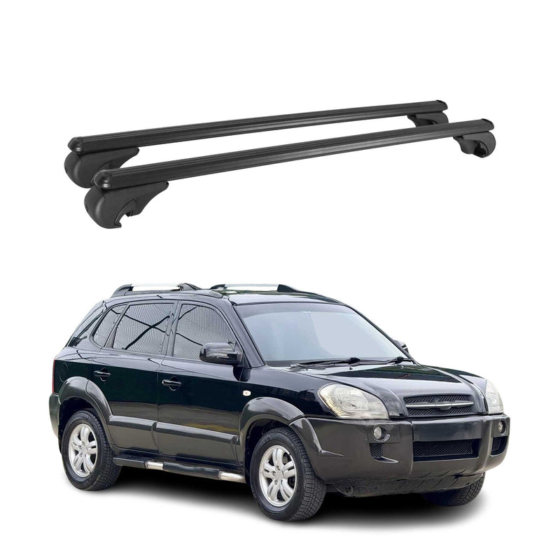 Barres de toit Transversales pour Hyundai Tucson 2004-2009 Aluminium Noir