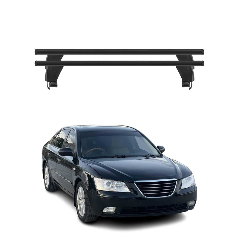 Menabo Barres de toit Transversales pour Hyundai Sonata VI 2010-2014 Alu Noir