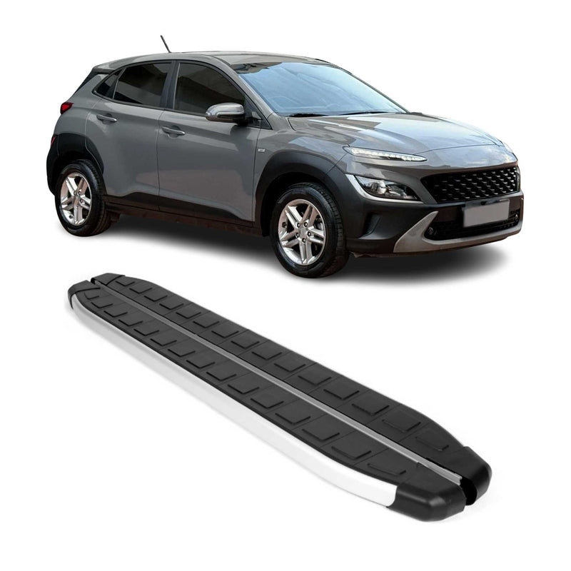 Marchepieds Latéraux pour Hyundai Kona 2018-2024 Aluminium Noir Gris 2Pcs