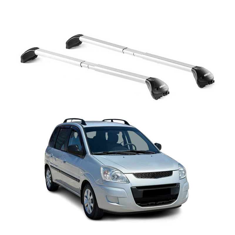 Barres de toit pour Hyundai Matrix FC 2001-2010 5P Gris Argenté 2 pièces ABE
