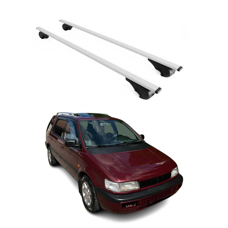 Barres de toit Transversales pour Mitsubishi Space 1991-1997 Fer Argent