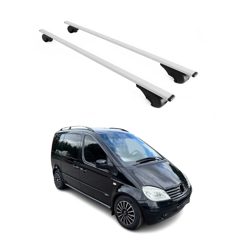 Barres de toit Transversales pour Mercedes Vaneo 2002-2005 Fer Argent