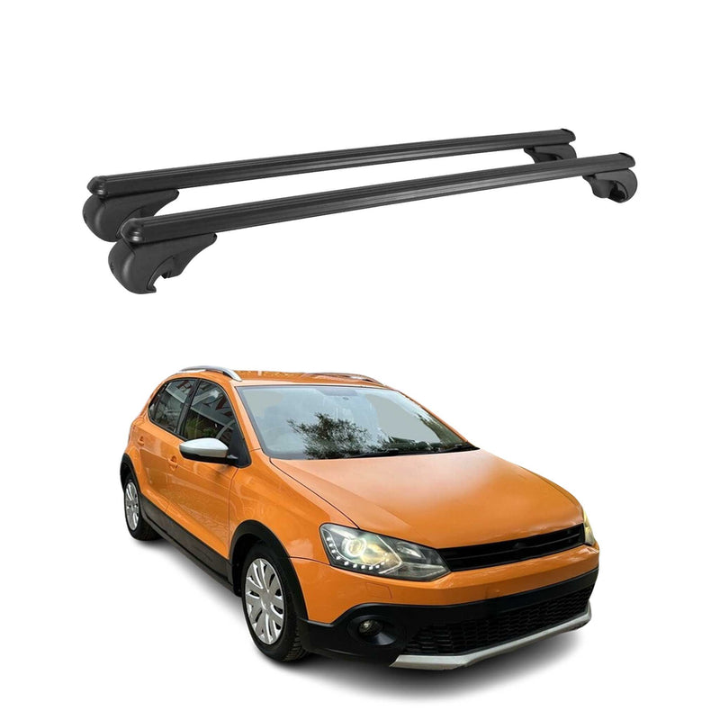 Barres de toit Transversales pour VW Polo 2009-2017 Aluminium Noir