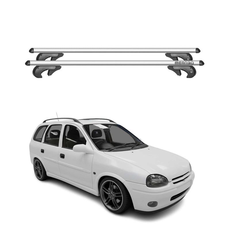 Barres de toit pour Opel Corsa Kombi 2000-2006 90kg Aluminium Gris 2tlg
