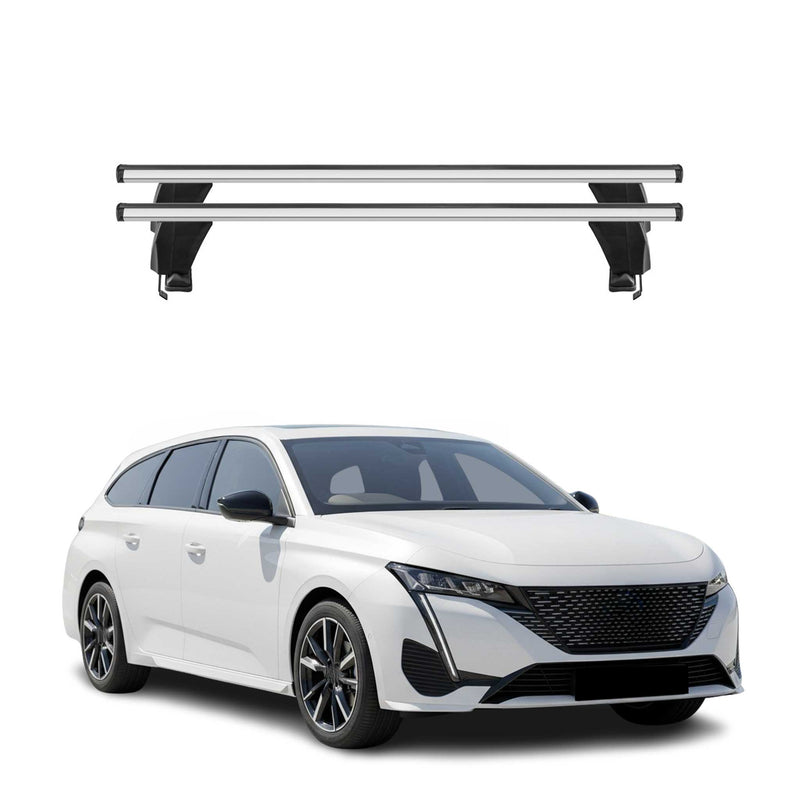 Barres de toit transversales pour Peugeot 308 Break III 2021-2025 Alu Gris 2x