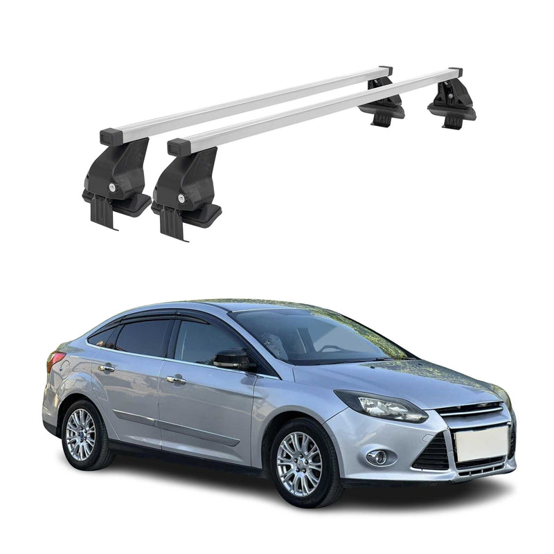 Barres de toit transversales pour Ford Focus III 2011-2018 Acier Gris