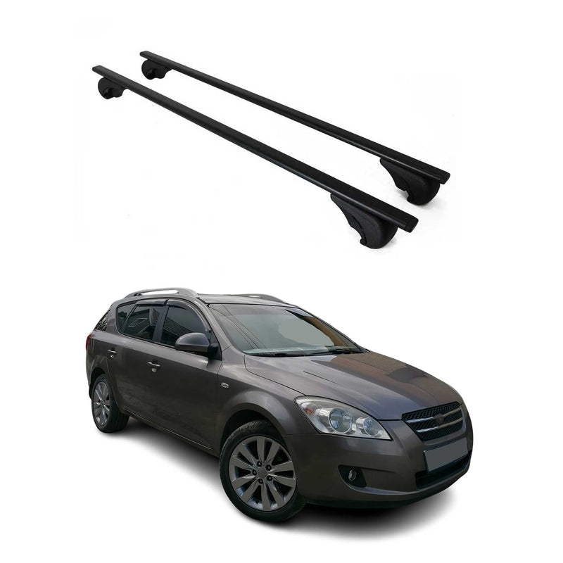 Barres de toit Transversales pour Kia Ceed Break 2007-2012 Fer Noir
