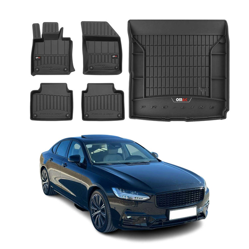 Kit Tapis de Sol et Coffre pour Volvo S90 2016-2020 TPE Noir