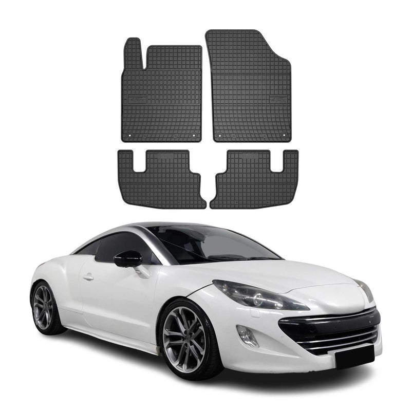 Tapis de Sol pour Peugeot RCZ 2010-2015 Caoutchouc Noir