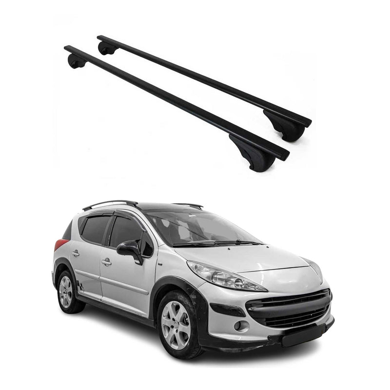Barres de toit Transversales pour Peugeot 207 Break 2007-2013 Fer Noir