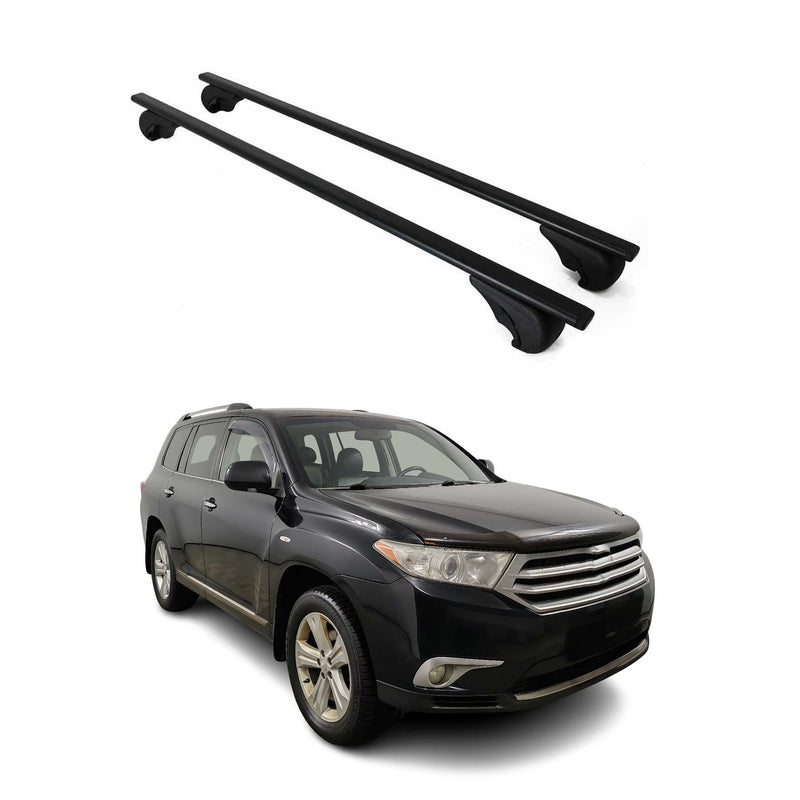 Barres de toit Transversales pour Toyota Highlander 2007-2013 Fer Noir