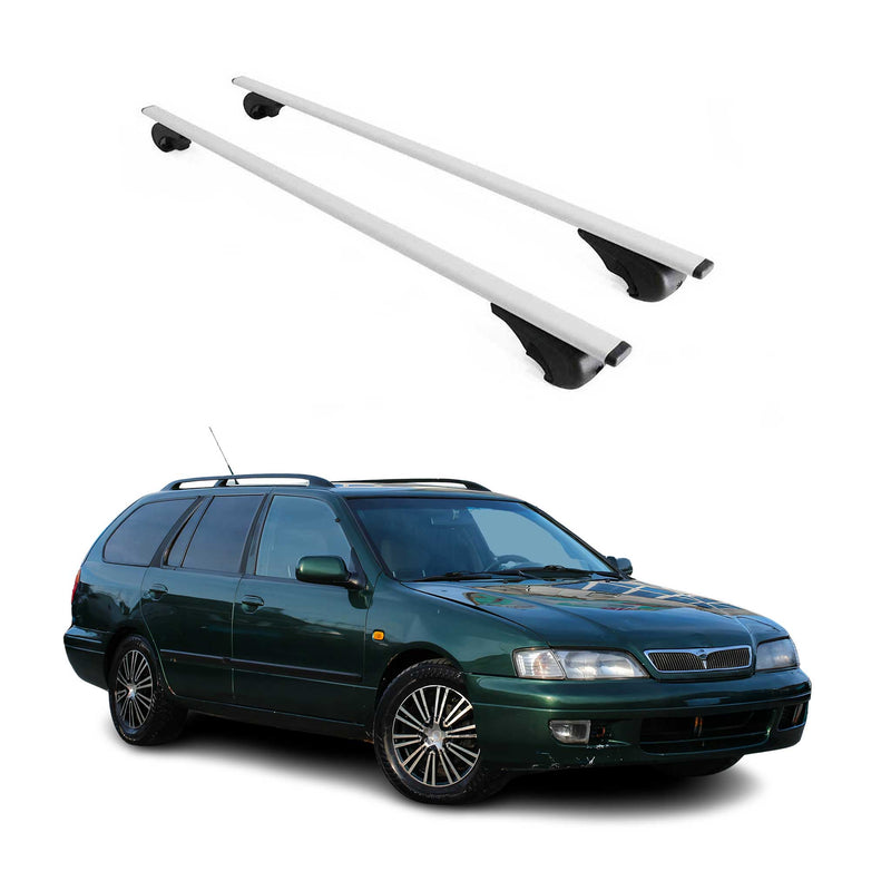 Barres de toit Transversales pour Nissan Primera WP11 1996-2001 Fer Argent