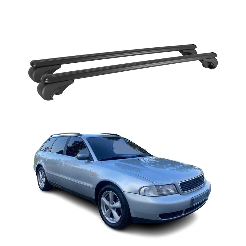 Barres de toit transversales pour Audi A4 B5 Break 1994-2001 Aluminium Noir