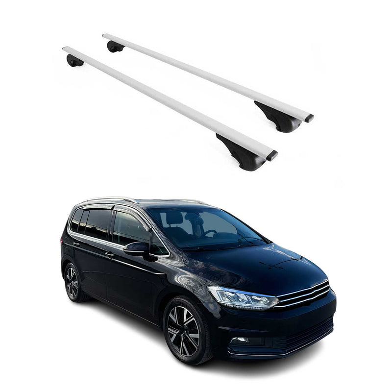 Barres de toit Transversales pour VW Touran 2015-2024 Fer Argent
