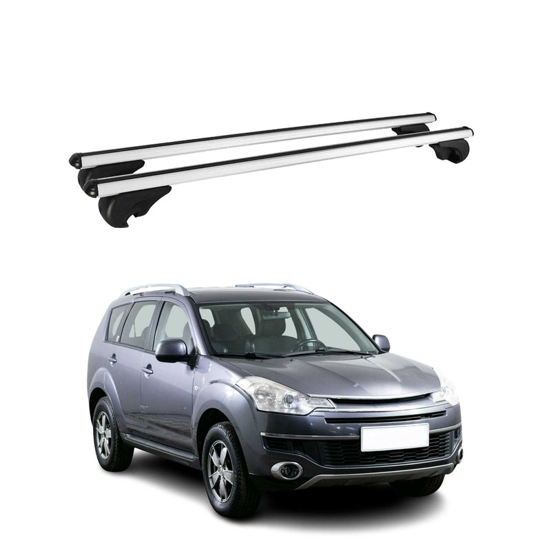 Barres de toit Transversales pour Citroen C-Crosser 2007-2012 Aluminium Argent