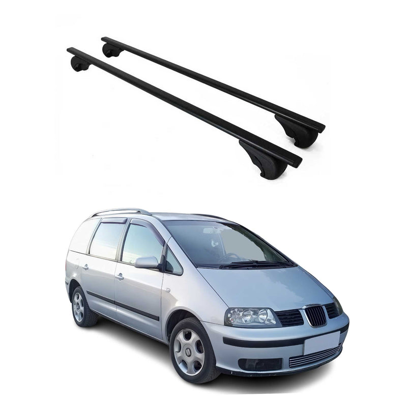Barres de toit Transversales pour Seat Alhambra 1996-2010 Fer Noir