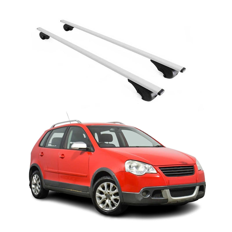 Barres de toit Transversales pour VW Polo 2001-2009 Fer Argent
