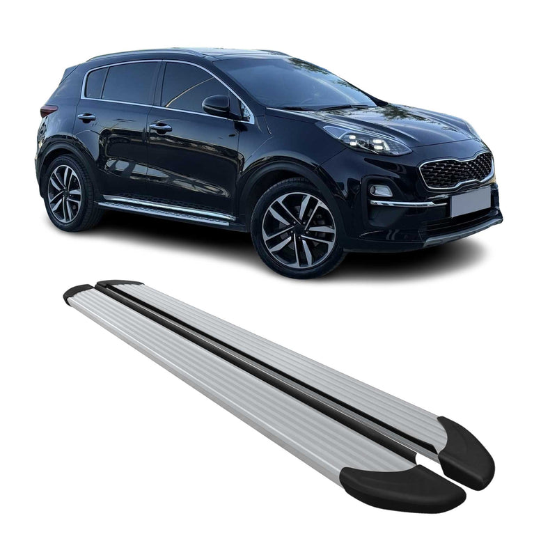 Marchepieds Latéraux pour Kia Sportage 4 2016-2021 Aluminium Argent 2Pcs