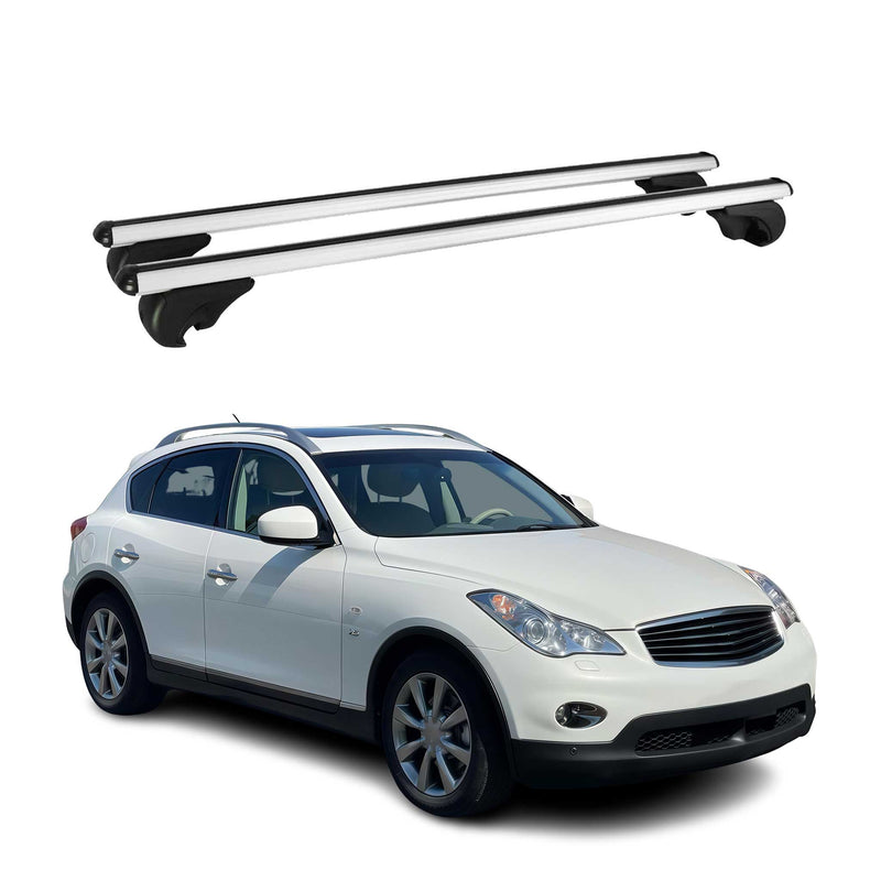 Barres de toit Transversales pour Infiniti QX50 2013-2024 Aluminium Argent
