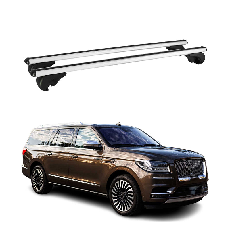 Barres de toit Transversales pour Lincoln Navigator 2018 en Alu gris ABE